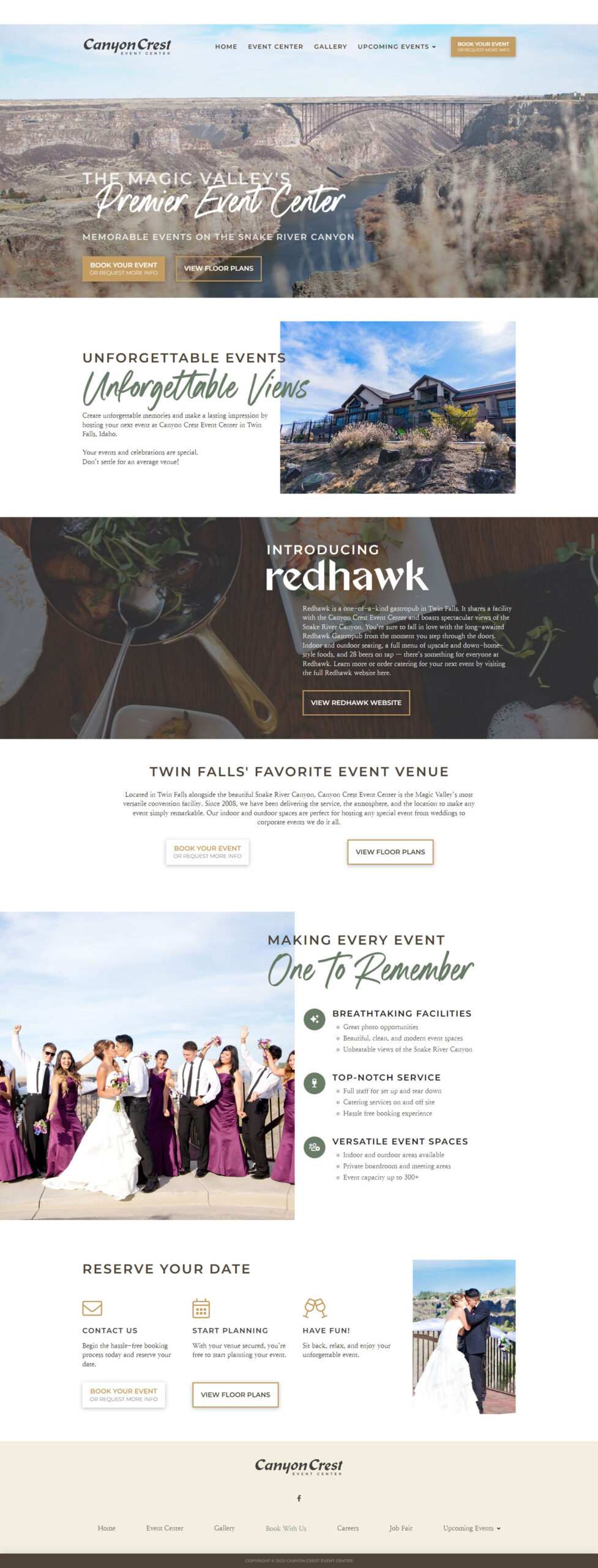 Image of a website design for Canyon Crest