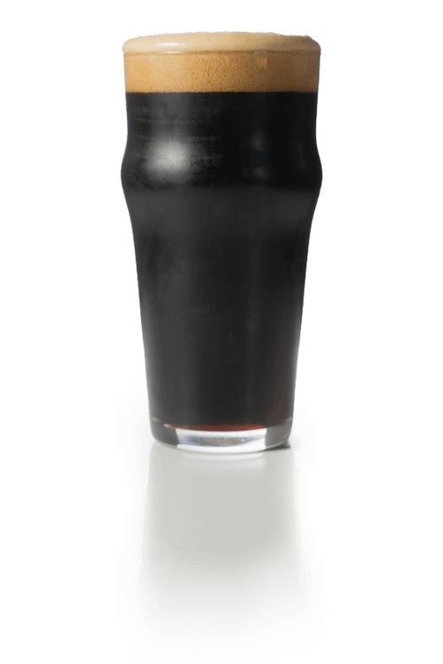 A transparent image of a dark beer