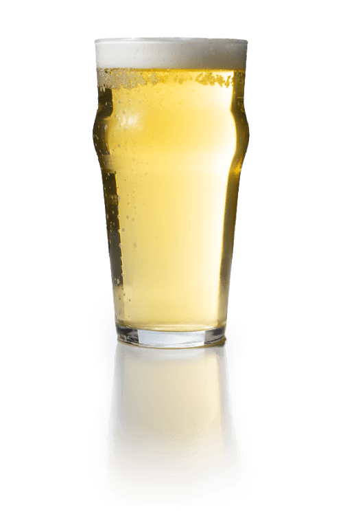 A transparent image of a light beer